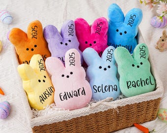 Custom Easter Peeps Plush Bunny Doll: Personalized Easter Basket Stuffer
