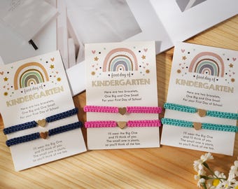 Conjunto de pulseras de algodón trenzado para mamá e hija: Regalo para la vuelta al cole
