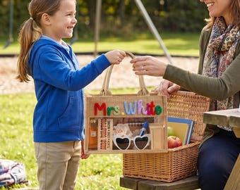 Cadeau personnalisé pour la rentrée des classes pour enseignant, sac fourre-tout pour enseignant, sac en toile de jute avec nom personnalisé, cadeau de remerciement pour enseignant, cadeau pour la salle de classe