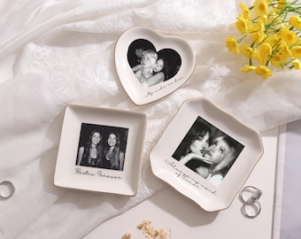 Porte-objets photo personnalisé, porte-anneaux en céramique personnalisé, cadeau d'un ami