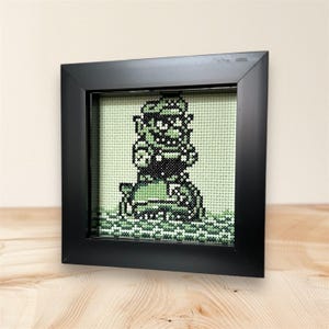 Wario Land Gameboy Kreuzstich im Rahmen