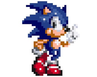 Sonische viering van Sonic The Hedgehog 3 kruissteekpatroon pdf, direct digitaal downloaden