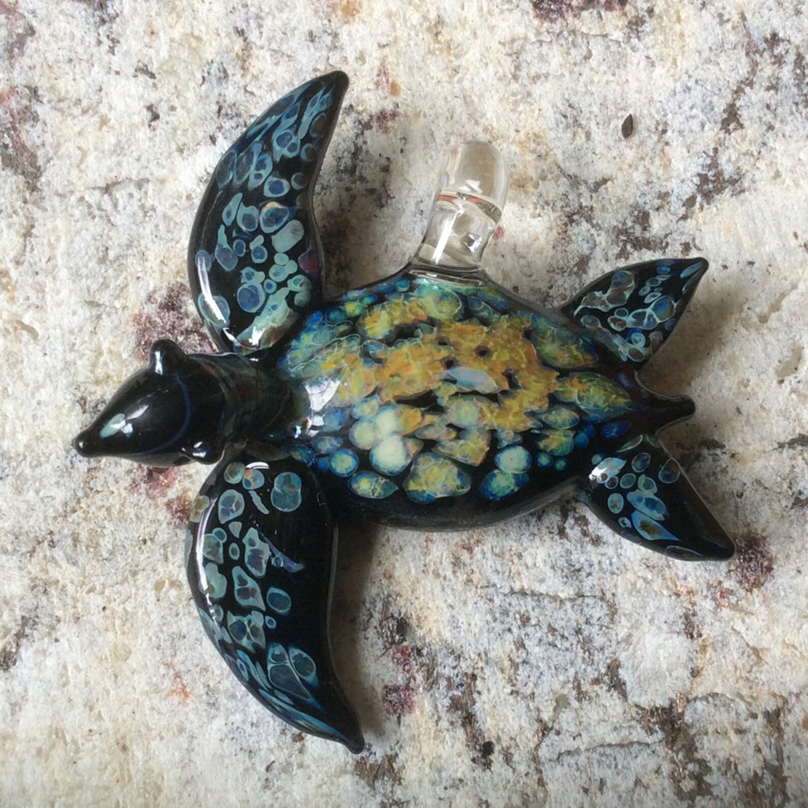 hand blown glass turtle