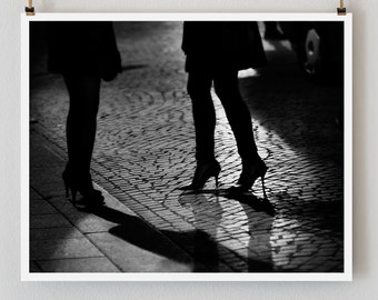 Parijs print, zwart-wit fotografie, "Paris Noir 7" extra grote muurkunst, Fine Art Print Parijs fotografie, Film Noir