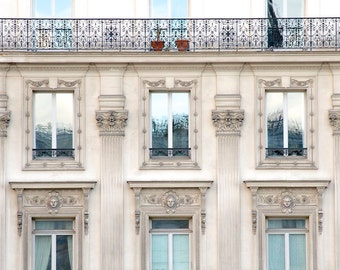 Paris Photography, "Blue Skies and Balconies" Paris Print, Extra Large Wall Art Prints, Blue Paris Decor, Travel Photography