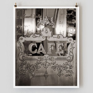 SALE! Paris Photography, Etched Glass Cafe Print Extra Large Wall Art Prints, Paris Wall Decor