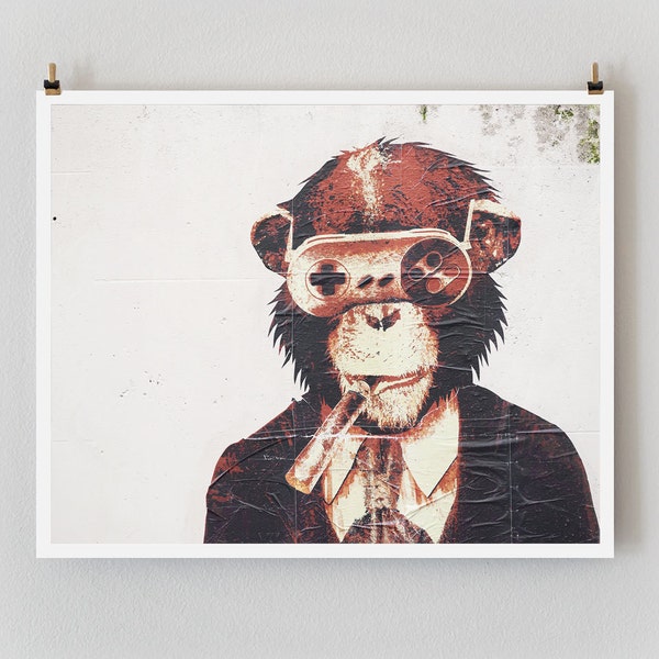 Paris Photography, “Graffiti Monkey" Paris Print, Urban Modern Art Print, Boyfriend Gift for Him, College Student Gift