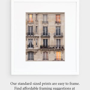 Paris Photography, Sunset Windows Paris Print Extra Large Wall Art Prints, Paris Wall Decor, Apartment Art for Her image 3