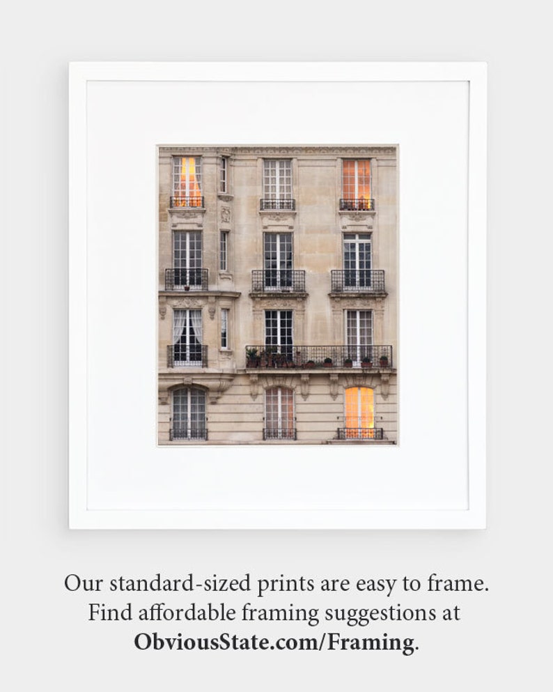 Paris Photography, Sunset Windows Paris Print Extra Large Wall Art Prints, Paris Wall Decor, Apartment Art for Her image 3