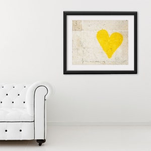 Paris Photography, Graffiti Heart Paris Print, Large Art Print Fine Art Photography, Yellow Wall Art, Girlfriend Gift for Her, Romantic image 3