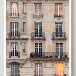 Paris Photography, Sunset Windows Paris Print Extra Large Wall Art Prints, Paris Wall Decor, Apartment Art for Her image 2