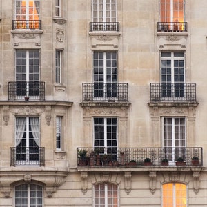 Paris Photography, Sunset Windows Paris Print Extra Large Wall Art Prints, Paris Wall Decor, Apartment Art for Her image 1