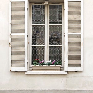 Paris Photography, White Window Paris Print, Large Art Print Fine Art Photography, Modern Wall Art, Apartment Art, Gift for Mom image 1