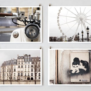 Paris Photography, Gallery Wall Prints, Fine Art Photography Collection, Large White Wall Art Prints, Girlfriend Gift for Her