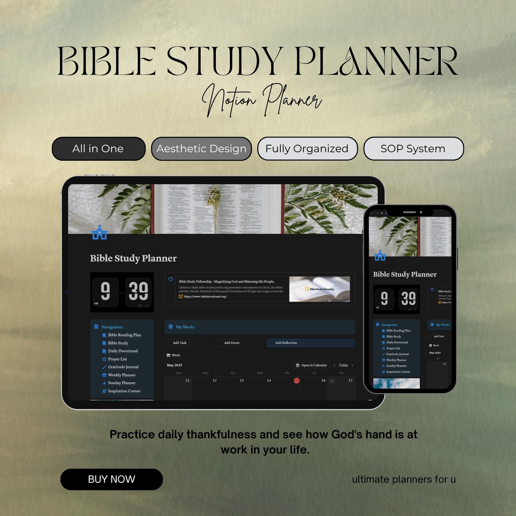 Notion Bible Study Tracker, Christian Notion Template, Faith Notion