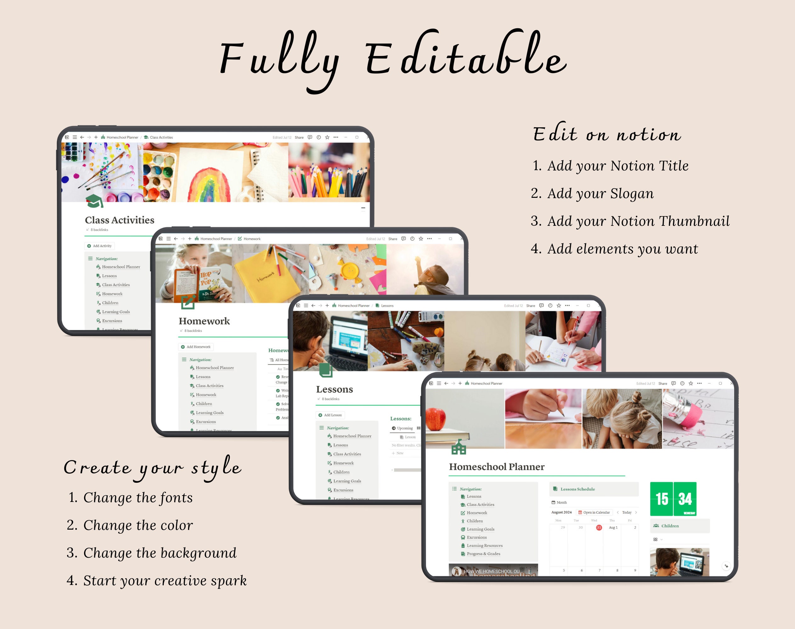 Homeschool Planner NOTION TEMPLATE | Digital Homeschooling Planner for ...