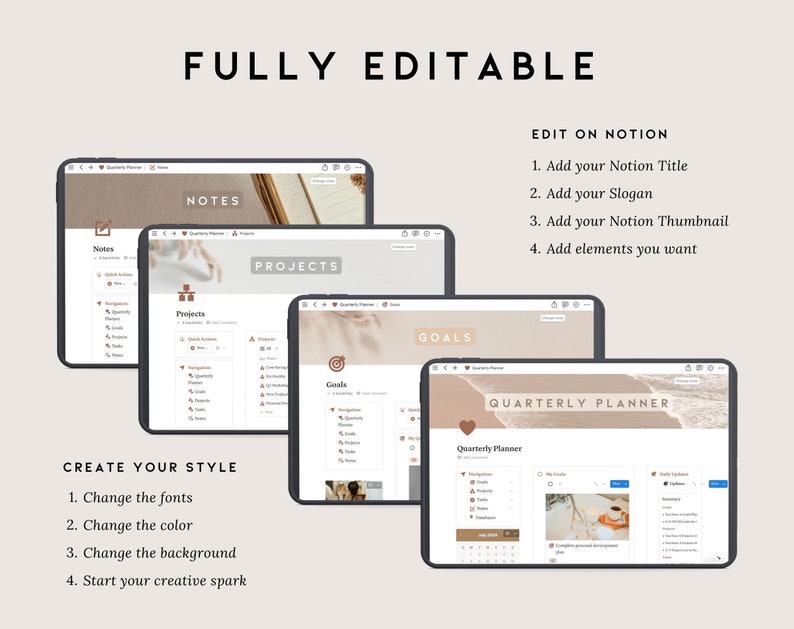 Quarterly Goal Setting Notion Template 2025 | 12 Week Year Notion ...