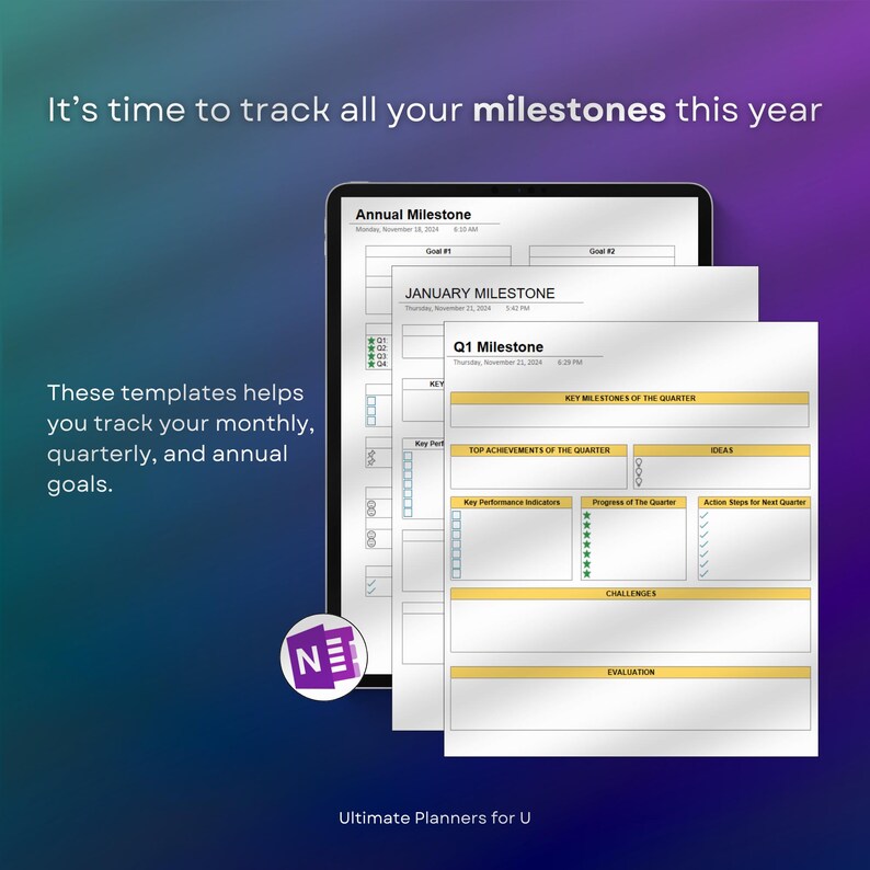 Hyperlinked Onenote Planner 2025 2026 Professional, One Note Template