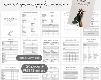 End of Life Planner, Just In Case of Emergency Printable Planner, Emergency Binder, Just in Case Binder, Life Planner, What If Binder Death