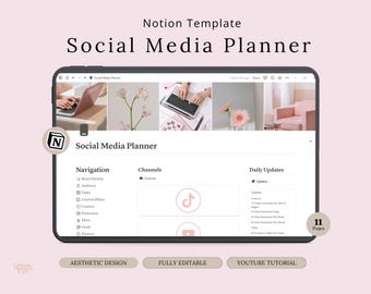 Notion Template Social Media Planner|Content Planner|Content Calendar|Notion dashboard|Notion planner|Social media manager|Notion business