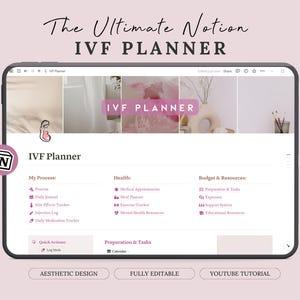IVF Planner Notion Template | IVF Tracker | IVF Journal | Pregnancy Journal | Infertility Organizer | Infertility Journal - Planner
