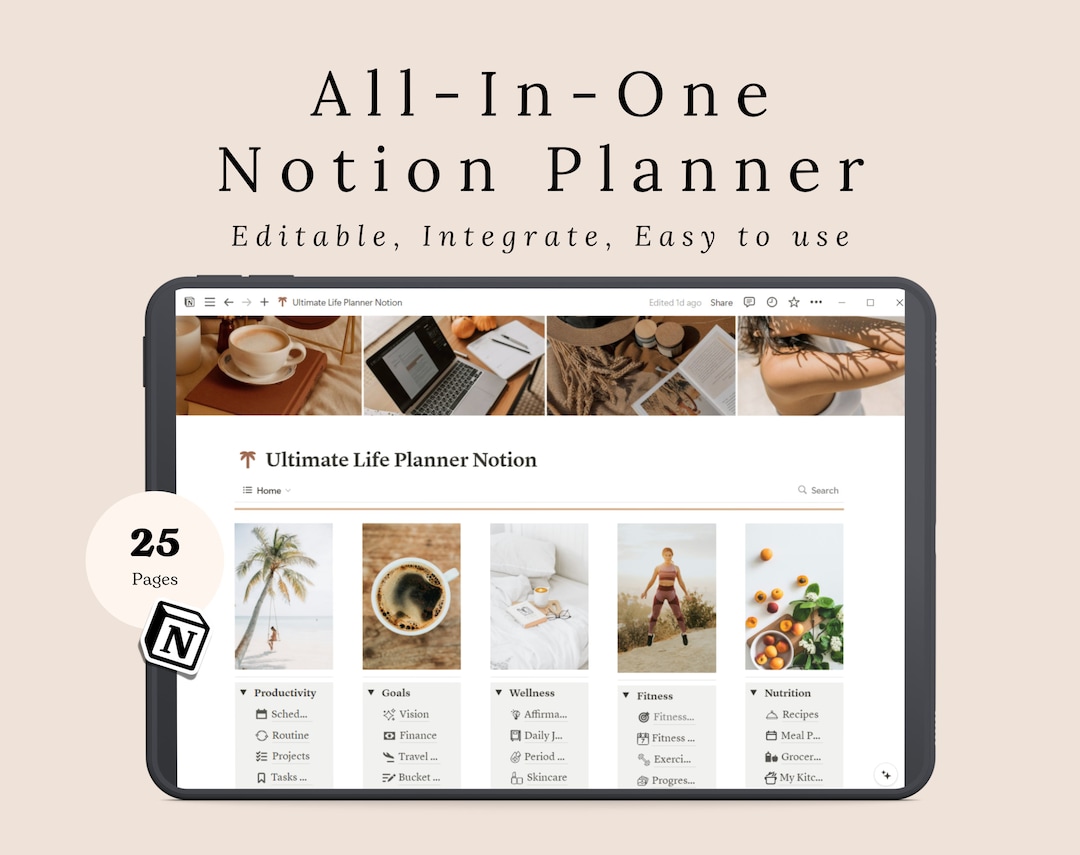 All in One 2024 Notion Life Planner | Notion Dashboard | Digital ...