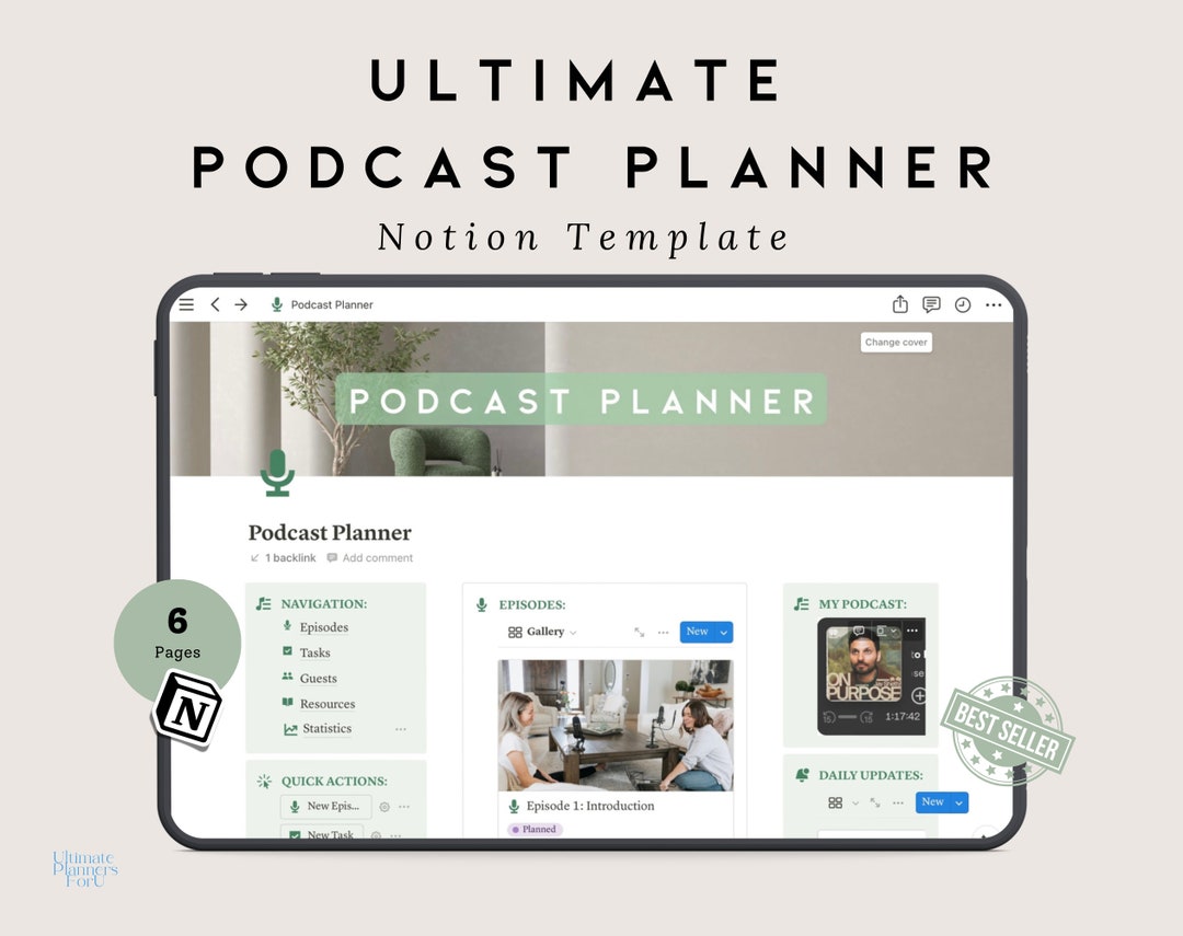 Notion Template Podcast Planner | Podcast Planner | Digital Podcast ...