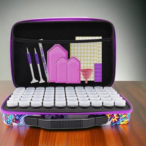 60-Slot Diamond Painting Storage Case – Diamond Art Accessories Organizer for Beads, Jewelry & Craft Supplies
