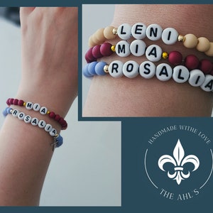 Pulsera con nombre de tamaño ajustable - regalo de bautismo - pulsera de bebé - pulsera hecha a mano - pulsera de nacimiento
