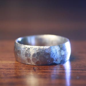Hammered Titanium Wedding Ring | Hand Forged Ring | Rustic Ring | Handmade Ring | Men&#39;s Wedding Band | Hammered Ring | Women&#39;s Wedding Ring
