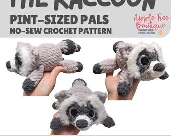 The RACCOON Pint-Sized Pal No Sew Crochet PDF PATTERN