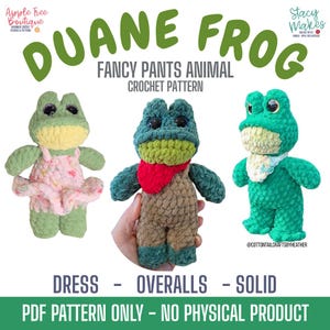 Duane Frog Low Sew Crochet PDF PATTERN - Fancy Pants Animals Overalls Dress