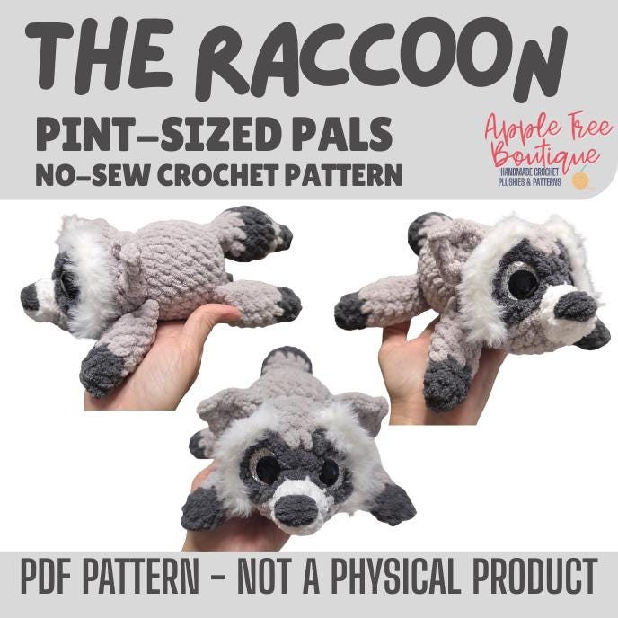 38 Racoon Crochet Patterns for Woodland Amigurumi, Hats, Appliques, and Cozy Handmade... 8 The Raccoon Pint-Sized Pal Crochet