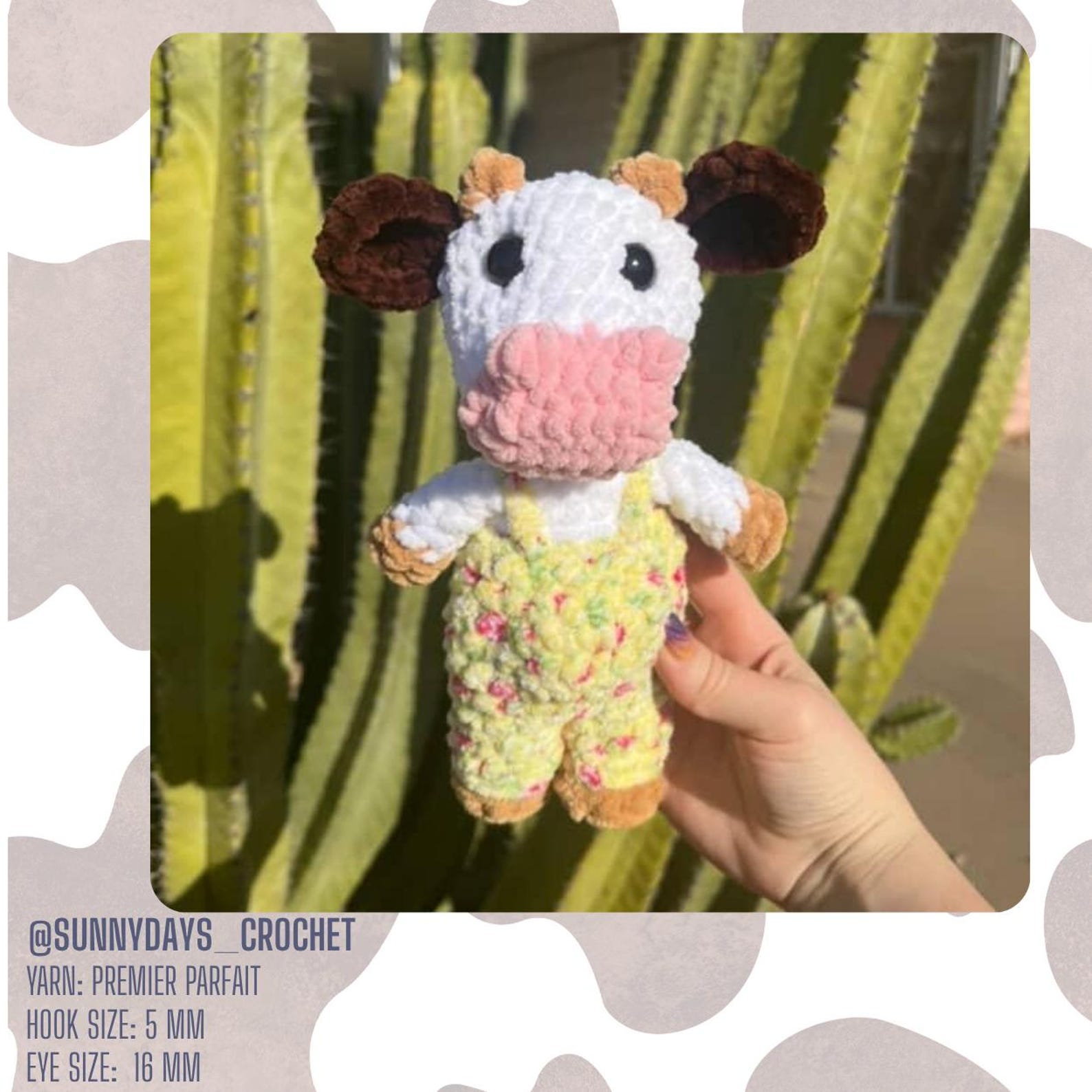 Patsy the Cow Low Sew Crochet PDF PATTERN - Fancy Pants Animals ...