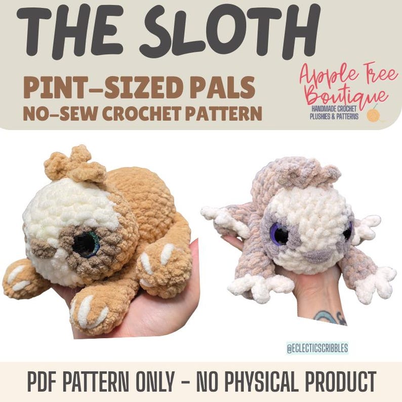 Den LÄNGDARE Pint-Sized Pal No Sew Virkningsmönster PDF bild 1