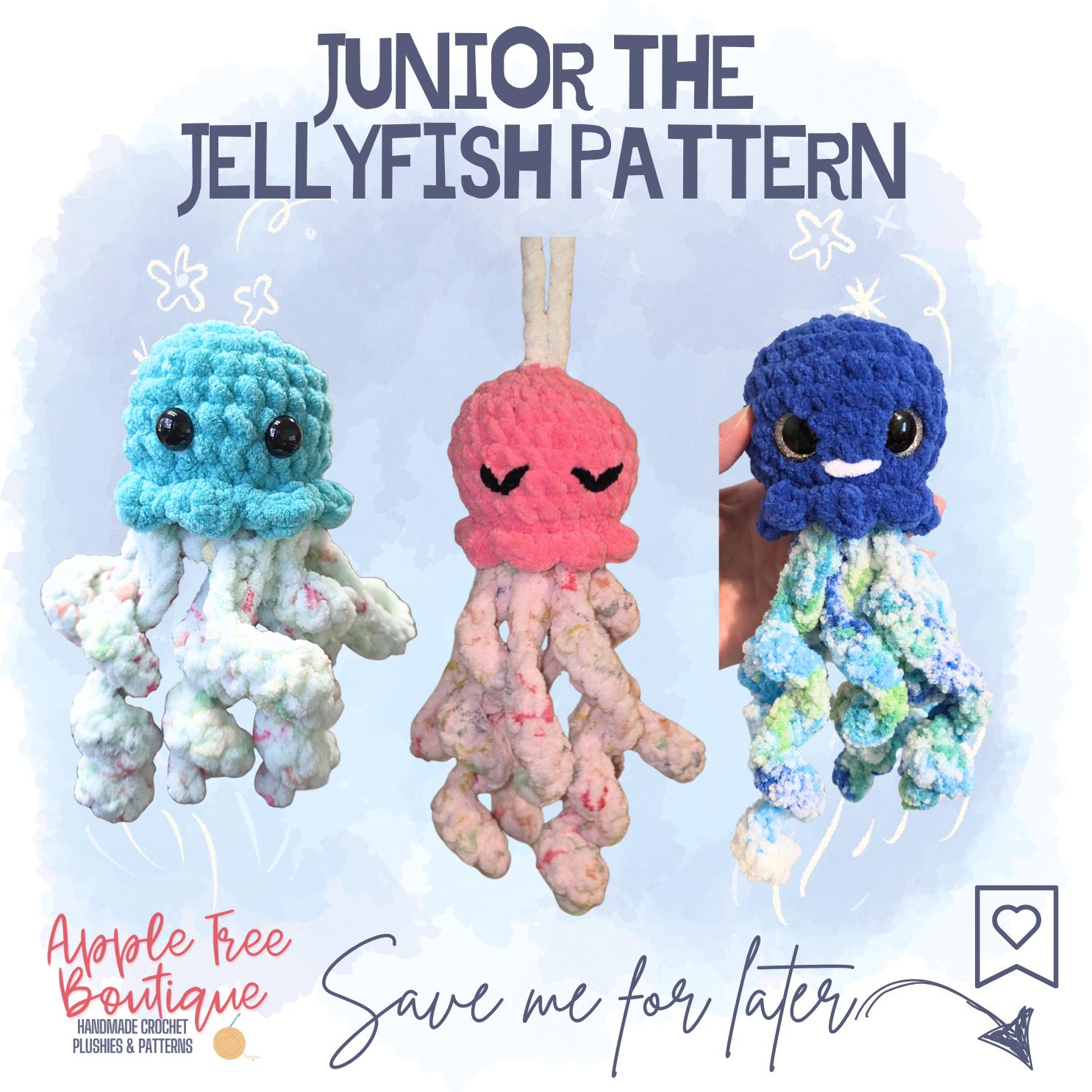 39 Crochet Jellyfish Patterns: Amigurumi, Rattles, Squish, and Keychains 21 Junior Jellyfish