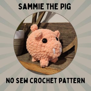 Sammie the Pig No Sew Crochet PDF PATTERN