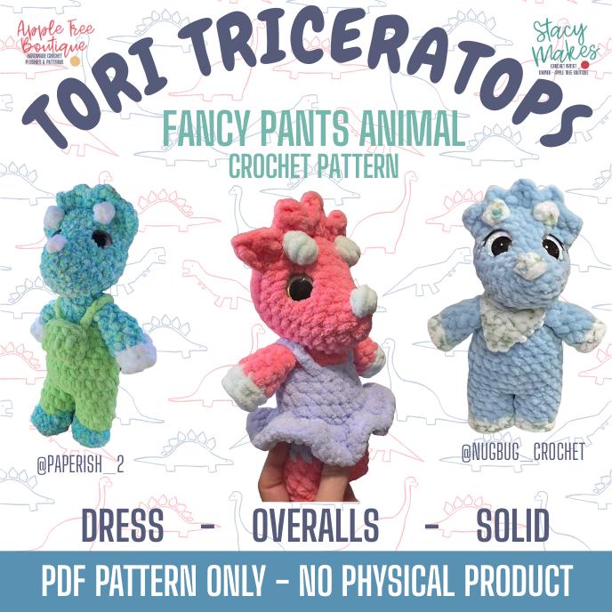 39 Triceratops Crochet Patterns for Dino Lovers, Nursery Decor, and Handmade Gifts 18 Tori the Triceratops Low Sew Crochet