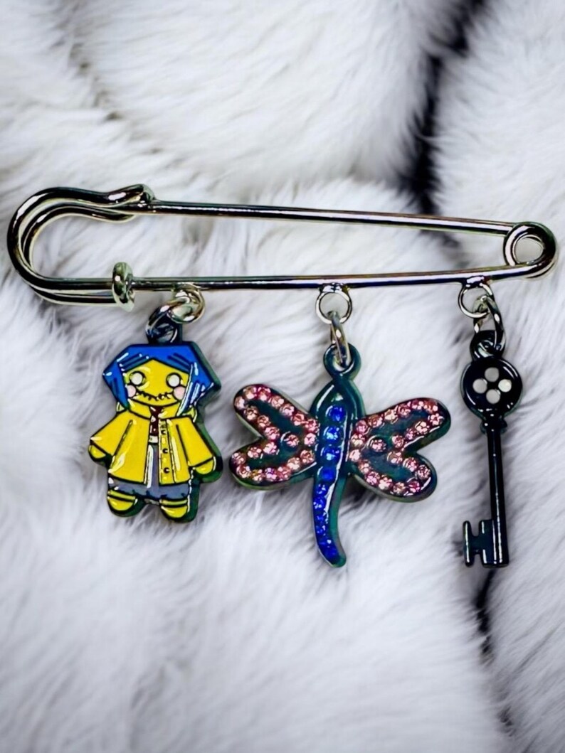 Coraline Inspired Pin Charm Doll Dragonfly Button Key Etsy coraline-inspired-pin-charm-doll-dragonfly-button-key-etsy