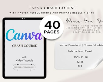 Digital Product, Canva Crash Course With Master Resell Rights MRR ...
