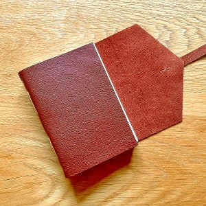 Medieval Leather Journal: Oxblood and Tan. Superfine writing paper for fountain pen, ballpoint. Luxury writers gift. A6 small 6 x 4 inches image 4