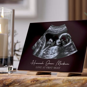 Baby Ultrasound Keepsake Wall Art, Metal Print, Custom Baby Name Gift for her Baby Shower gift for mom Mother&#39;s day gift Baby Decor Nursery