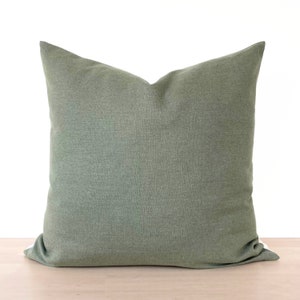 Green Throw Pillow Cover, Green Heavyweight Linen Pillowcase, Sage Green Throw Pillow Cover, Sage Green Cushion Cover