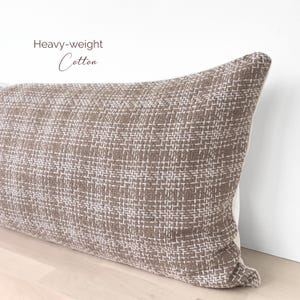 Brown Long Lumbar Pillow Cover Bed, Brown Long Throw Pillow Cover, Brown Oversized Kingbed Lumbar, Brown Textured Long Bed Pillow, 14”x36”