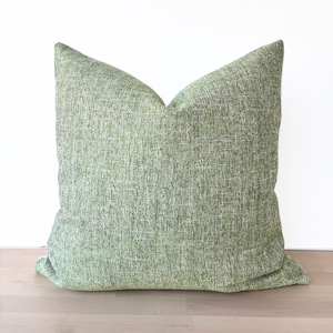 Green Throw Pillow Cover, Solid Green Pillow Cover, Green Natural Linen, Green Textured Pillow, Green Cushion Cover, 18”x18”