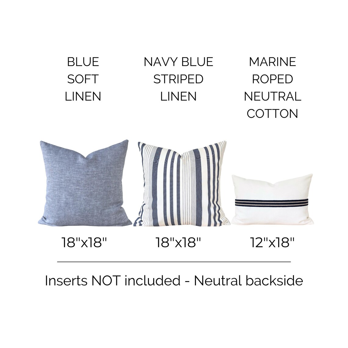 Marina, blue textile pillow