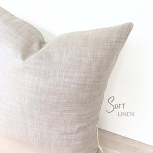 Beige Linen Pillow Cover, Light Beige Soft Linen Throw Pillow, Solid Taupe Cushion Cover, Neutral Linen Throw Pillow Cover