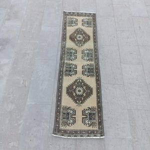 2x6 Rug Runner, Vintage Rug, Handmade Wool  Rug, Turkish Rug, Oushak Rug, Small Rug Runner, Kitchen Bedroom Rug, Home Decor Rug, 1&quot;9x6&quot;2 FT