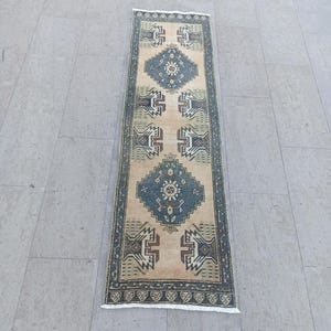 2x6 Turkish Wool Runner Rug: Vintage Entryway Bath Mat 1&#39;9x5&#39;11