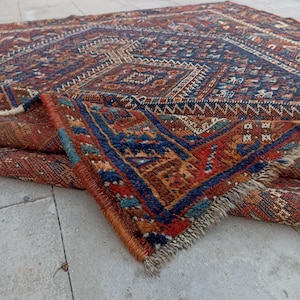 5&quot;3x6&quot;5 FT, Antique Rug, 5x7 Persian Rug, Handmade Wool Rug, 5x7 Vintage Rug, 5x7 Antique Persian Rug, 5x7 Shiraz Rug, Oriental Rug, Natural